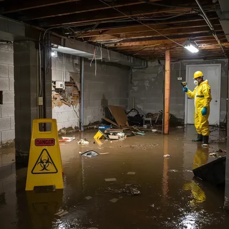 Flooded Basement Electrical Hazard in Toulon, IL Property